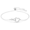 Pulseira Hyperbola Infinity e Coração, Branca, banhada a ródio Pulseira Hyperbola Infinity e Coração, Branca, banhada a ródio