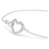 Pulseira Hyperbola Infinity e Coração, Branca, banhada a ródio Pulseira Hyperbola Infinity e Coração, Branca, banhada a ródio