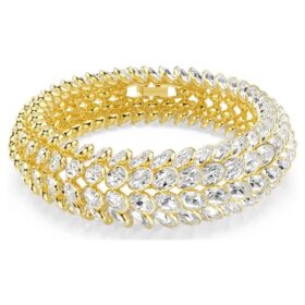 Pulseira Idyllia com corte oval, branca, banhada a ouro Pulseira Idyllia com corte oval, branca, banhada a ouro
