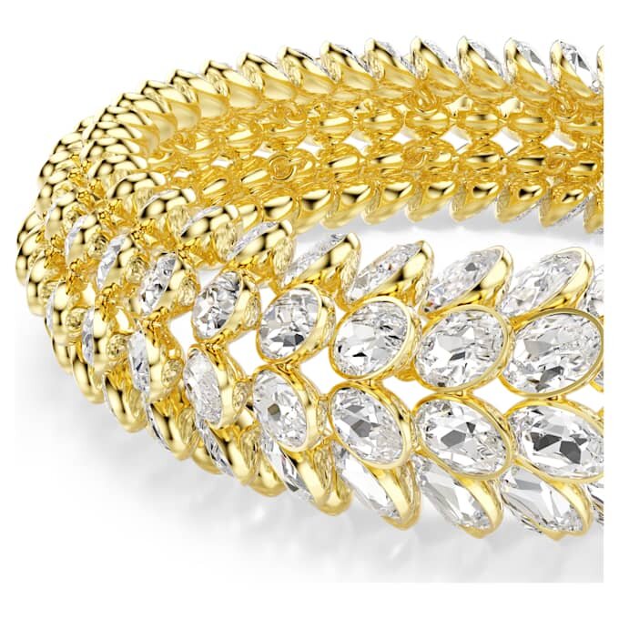 Pulseira Idyllia com corte oval, branca, banhada a ouro Pulseira Idyllia com corte oval, branca, banhada a ouro