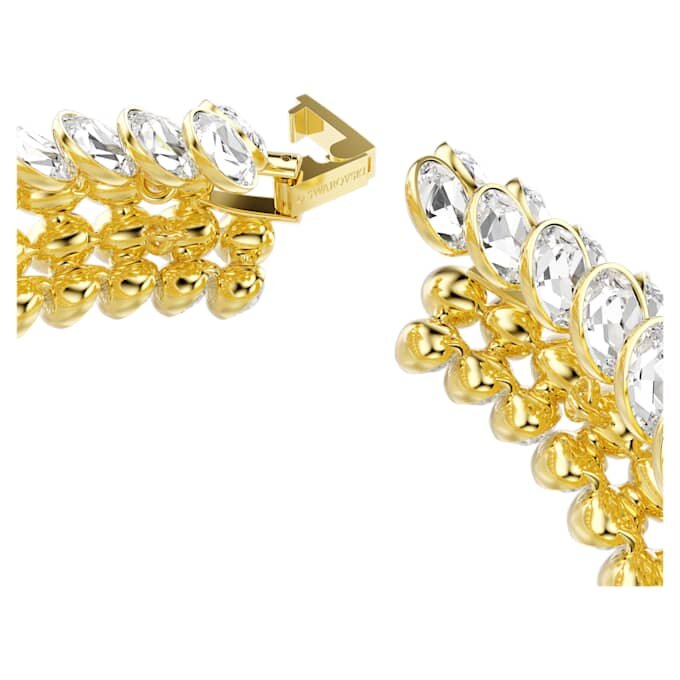Pulseira Idyllia com corte oval, branca, banhada a ouro Pulseira Idyllia com corte oval, branca, banhada a ouro