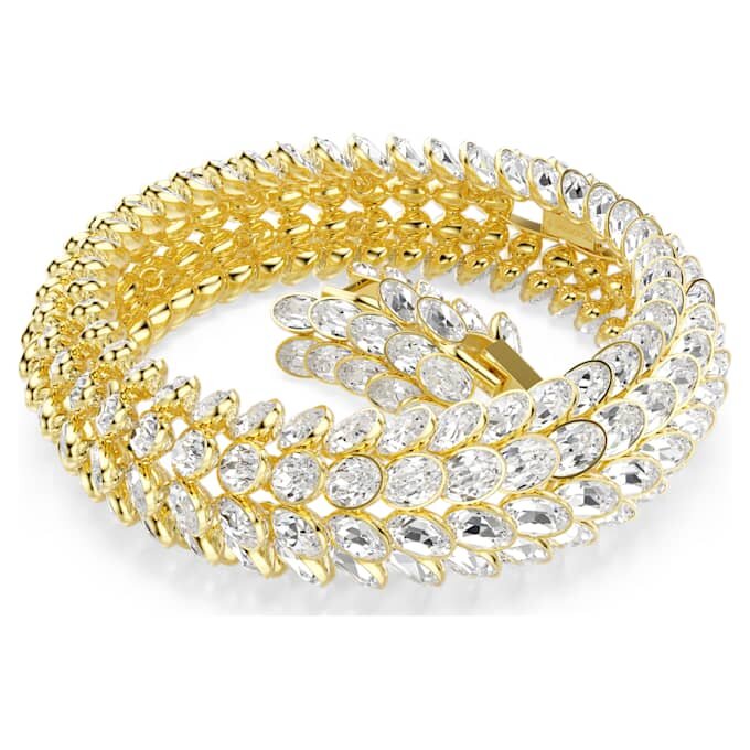 Pulseira Idyllia com corte oval, branca, banhada a ouro Pulseira Idyllia com corte oval, branca, banhada a ouro