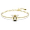 Pulseira Idyllia com cortes mistos, abelha, multicolorida, banhada a dourado Pulseira Idyllia com cortes mistos, abelha, multicolorida, banhada a dourado