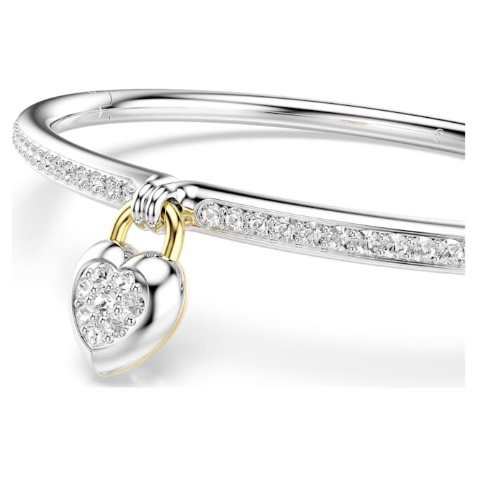 Pulseira Idyllia com cortes mistos, coração, rosa, acabamento em metais mistos Pulseira Idyllia com cortes mistos, coração, rosa, acabamento em metais mistos
