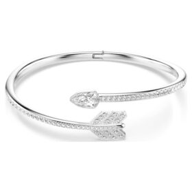 Pulseira Idyllia com cortes mistos, em forma de seta, branca, banhada a ródio Pulseira Idyllia com cortes mistos, em forma de seta, branca, banhada a ródio