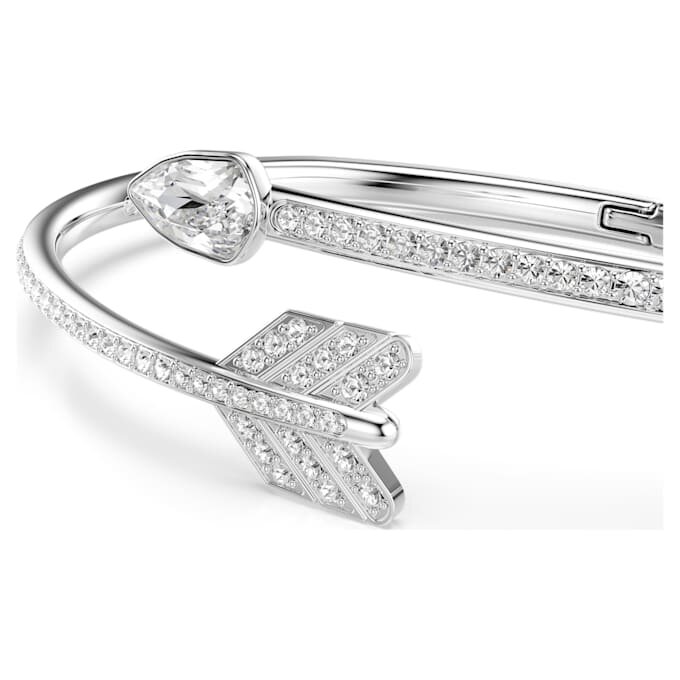 Pulseira Idyllia com cortes mistos, em forma de seta, branca, banhada a ródio Pulseira Idyllia com cortes mistos, em forma de seta, branca, banhada a ródio