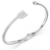 Pulseira Idyllia com cortes mistos, em forma de seta, branca, banhada a ródio Pulseira Idyllia com cortes mistos, em forma de seta, branca, banhada a ródio