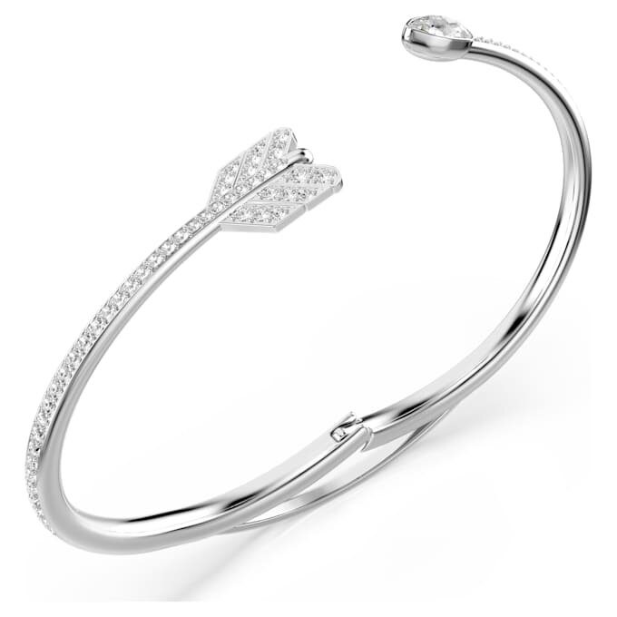Pulseira Idyllia com cortes mistos, em forma de seta, branca, banhada a ródio Pulseira Idyllia com cortes mistos, em forma de seta, branca, banhada a ródio