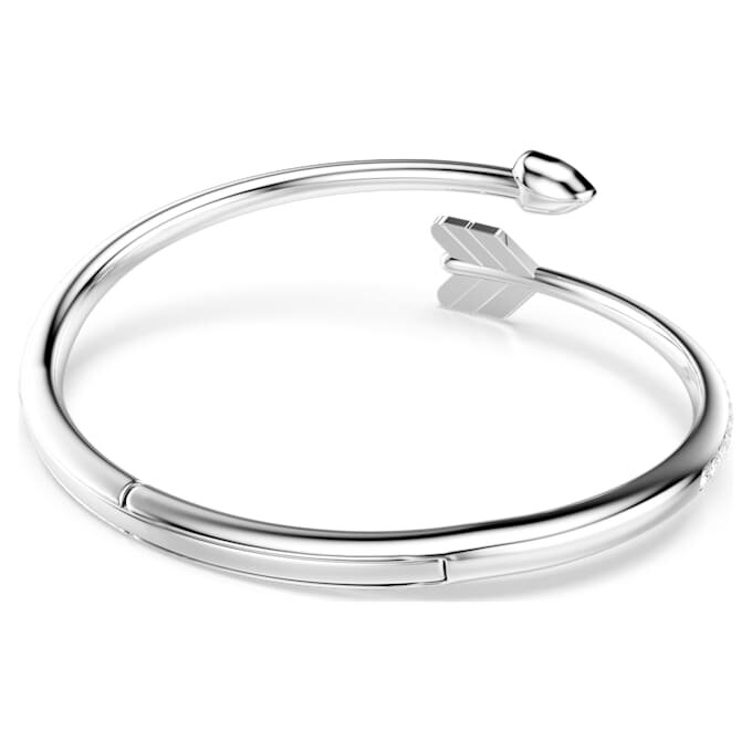 Pulseira Idyllia com cortes mistos, em forma de seta, branca, banhada a ródio Pulseira Idyllia com cortes mistos, em forma de seta, branca, banhada a ródio
