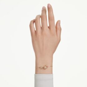 Pulseira Idyllia com cortes mistos, flor, multicolorida, banhada a dourado Pulseira Idyllia com cortes mistos, flor, multicolorida, banhada a dourado