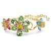 Pulseira Idyllia com cortes mistos, flor, multicolorida, banhada a dourado Pulseira Idyllia com cortes mistos, flor, multicolorida, banhada a dourado