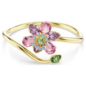 Pulseira Idyllia com cortes mistos, flor, multicolorida, banhada a dourado Pulseira Idyllia com cortes mistos, flor, multicolorida, banhada a dourado