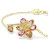 Pulseira Idyllia com cortes mistos, flor, multicolorida, banhada a dourado Pulseira Idyllia com cortes mistos, flor, multicolorida, banhada a dourado