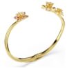 Pulseira Idyllia com cortes mistos, flor, multicolorida, banhada a dourado Pulseira Idyllia com cortes mistos, flor, multicolorida, banhada a dourado