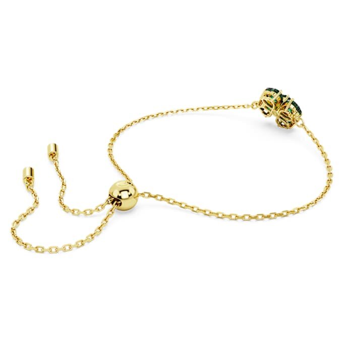 Pulseira Idyllia com cortes mistos, trevo, verde, banhada a dourado Pulseira Idyllia com cortes mistos, trevo, verde, banhada a dourado