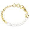 Pulseira Idyllia com pérola de cristal, branca, banhada a dourado