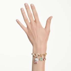 Pulseira Idyllia: cortes mistos, motivos mistos, multicolorida, banhada a ouro Pulseira Idyllia: cortes mistos, motivos mistos, multicolorida, banhada a ouro