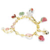 Pulseira Idyllia: cortes mistos, motivos mistos, multicolorida, banhada a ouro Pulseira Idyllia: cortes mistos, motivos mistos, multicolorida, banhada a ouro