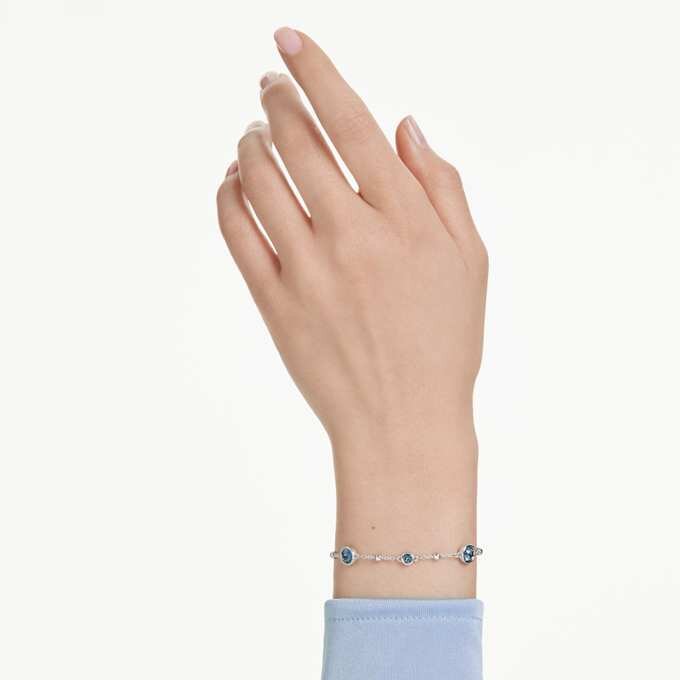 Pulseira Imber com corte redondo, azul, banhada a ródio Pulseira Imber com corte redondo, azul, banhada a ródio