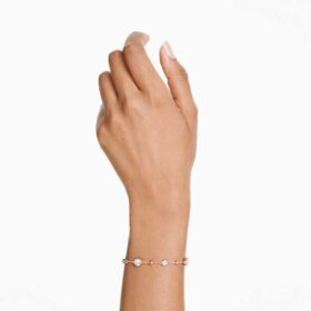Pulseira Imber com corte redondo, branca, banhada a ouro rosa Pulseira Imber com corte redondo, branca, banhada a ouro rosa