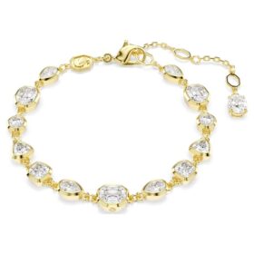 Pulseira Imber com cortes mistos, branca, banhada a dourado Pulseira Imber com cortes mistos, branca, banhada a dourado