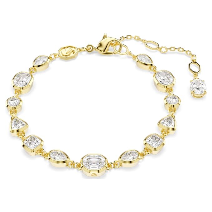 Pulseira Imber com cortes mistos, branca, banhada a dourado Pulseira Imber com cortes mistos, branca, banhada a dourado