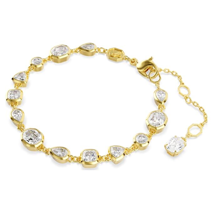Pulseira Imber com cortes mistos, branca, banhada a dourado Pulseira Imber com cortes mistos, branca, banhada a dourado