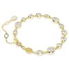 Pulseira Imber com cortes mistos, branca, banhada a dourado Pulseira Imber com cortes mistos, branca, banhada a dourado