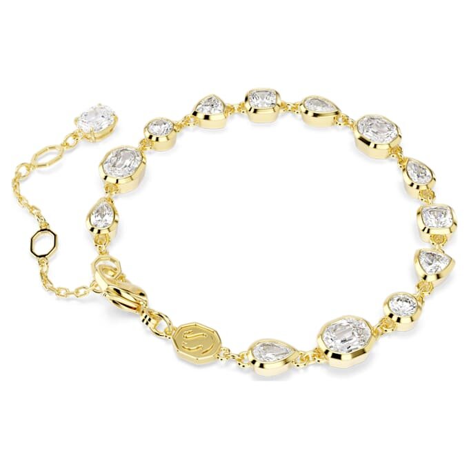 Pulseira Imber com cortes mistos, branca, banhada a dourado Pulseira Imber com cortes mistos, branca, banhada a dourado