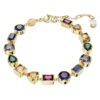 Pulseira Imber com cortes mistos, multicolorida, banhada a dourado Pulseira Imber com cortes mistos, multicolorida, banhada a dourado