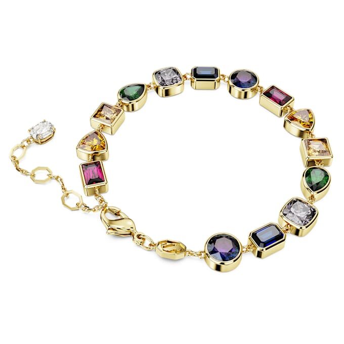 Pulseira Imber com cortes mistos, multicolorida, banhada a dourado Pulseira Imber com cortes mistos, multicolorida, banhada a dourado