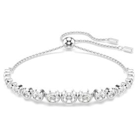 Pulseira Imber com cortes redondos mistos, branca, banhada a ródio Pulseira Imber com cortes redondos mistos, branca, banhada a ródio