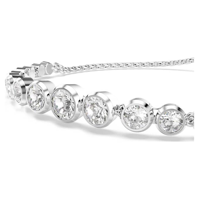 Pulseira Imber com cortes redondos mistos, branca, banhada a ródio Pulseira Imber com cortes redondos mistos, branca, banhada a ródio