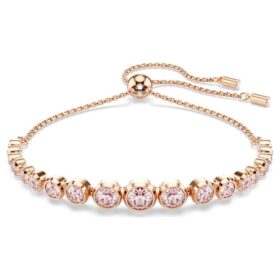 Pulseira Imber com cortes redondos misturados, rosa, banhada a ouro rosa Pulseira Imber com cortes redondos misturados, rosa, banhada a ouro rosa