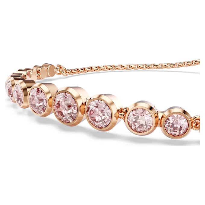 Pulseira Imber com cortes redondos misturados, rosa, banhada a ouro rosa Pulseira Imber com cortes redondos misturados, rosa, banhada a ouro rosa