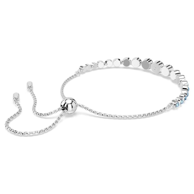 Pulseira Imber com cristais redondos misturados, azul, banhada a ródio Pulseira Imber com cristais redondos misturados, azul, banhada a ródio