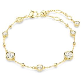Pulseira Imber, corte redondo, design disperso, branca, banhada a dourado Pulseira Imber, corte redondo, design disperso, branca, banhada a dourado