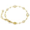 Pulseira Imber, corte redondo, design disperso, branca, banhada a dourado