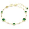 Pulseira Imber, corte redondo, verde, banhada a ouro Pulseira Imber, corte redondo, verde, banhada a ouro