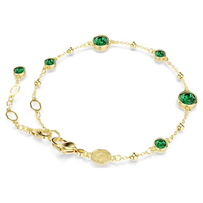 Pulseira Imber, corte redondo, verde, banhada a ouro Pulseira Imber, corte redondo, verde, banhada a ouro