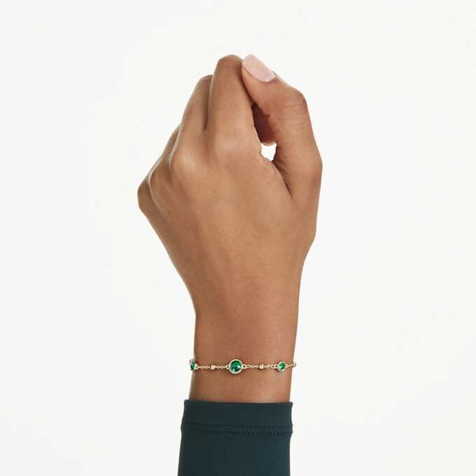Pulseira Imber, corte redondo, verde, banhada a ouro Pulseira Imber, corte redondo, verde, banhada a ouro