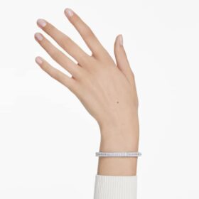 Pulseira Matrix com corte baguete, forma octogonal, branca, banhada a ródio Pulseira Matrix com corte baguete, forma octogonal, branca, banhada a ródio