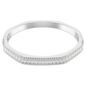 Pulseira Matrix com corte baguete, forma octogonal, branca, banhada a ródio Pulseira Matrix com corte baguete, forma octogonal, branca, banhada a ródio