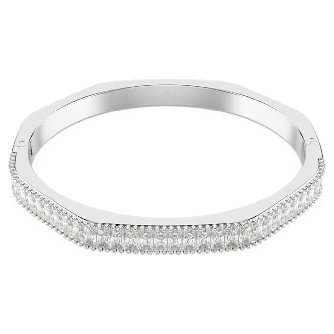 Pulseira Matrix com corte baguete, forma octogonal, branca, banhada a ródio Pulseira Matrix com corte baguete, forma octogonal, branca, banhada a ródio