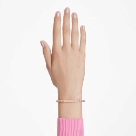 Pulseira Matrix com corte baguete, forma octogonal, cor-de-rosa, banhada a ouro Pulseira Matrix com corte baguete, forma octogonal, cor-de-rosa, banhada a ouro