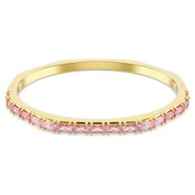 Pulseira Matrix com corte baguete, forma octogonal, cor-de-rosa, banhada a ouro Pulseira Matrix com corte baguete, forma octogonal, cor-de-rosa, banhada a ouro