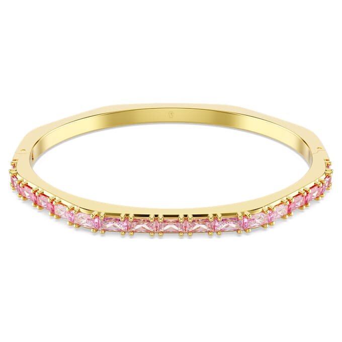 Pulseira Matrix com corte baguete, forma octogonal, cor-de-rosa, banhada a ouro Pulseira Matrix com corte baguete, forma octogonal, cor-de-rosa, banhada a ouro