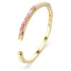 Pulseira Matrix com corte baguete, forma octogonal, cor-de-rosa, banhada a ouro Pulseira Matrix com corte baguete, forma octogonal, cor-de-rosa, banhada a ouro