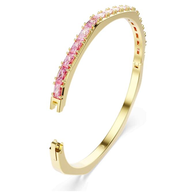 Pulseira Matrix com corte baguete, forma octogonal, cor-de-rosa, banhada a ouro Pulseira Matrix com corte baguete, forma octogonal, cor-de-rosa, banhada a ouro