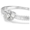Pulseira Matrix com corte baguete, nó, branca, banhada a ródio Pulseira Matrix com corte baguete, nó, branca, banhada a ródio